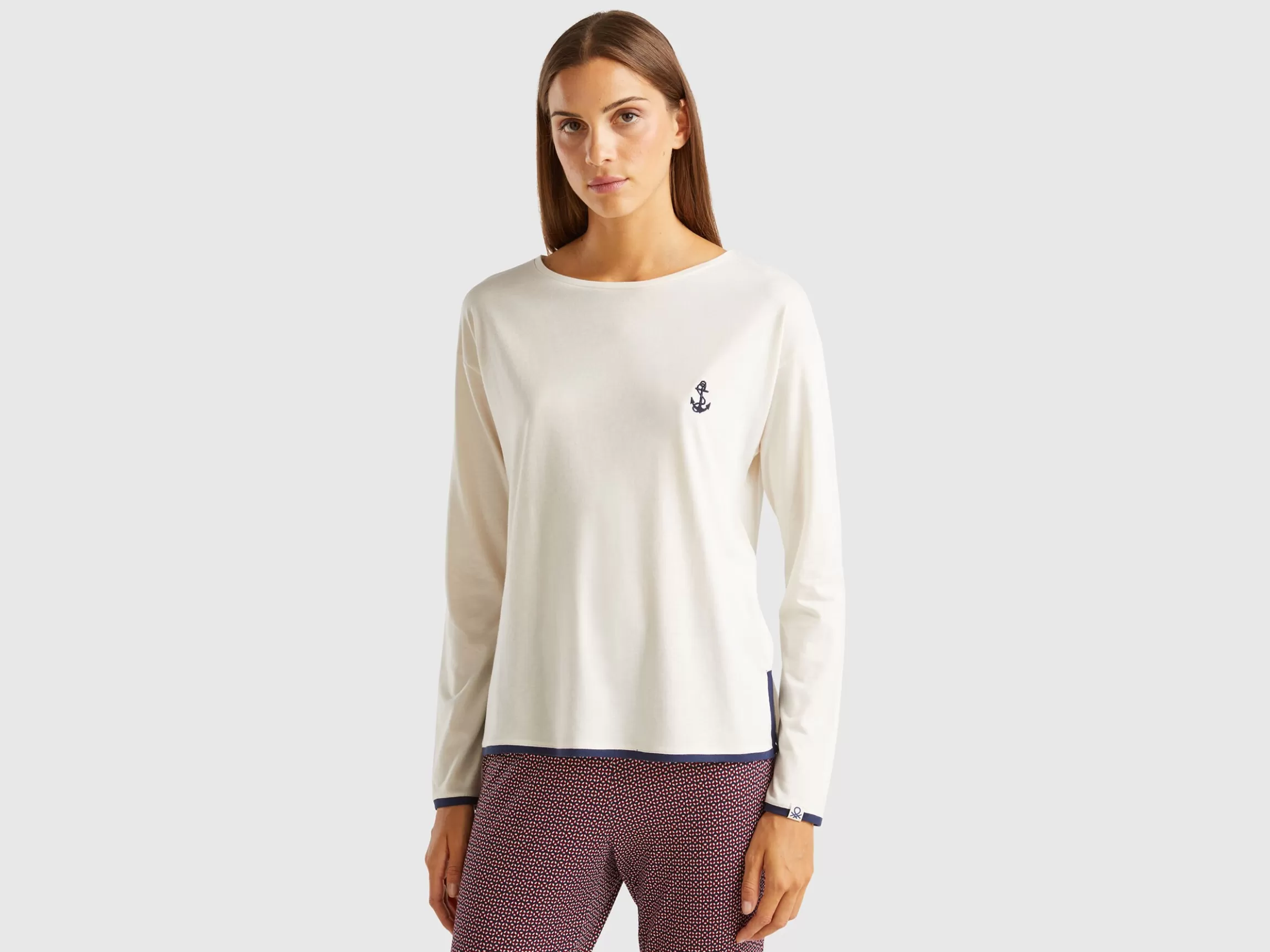 United Colors of Benetton T-shirt with embroidery in viscose blend