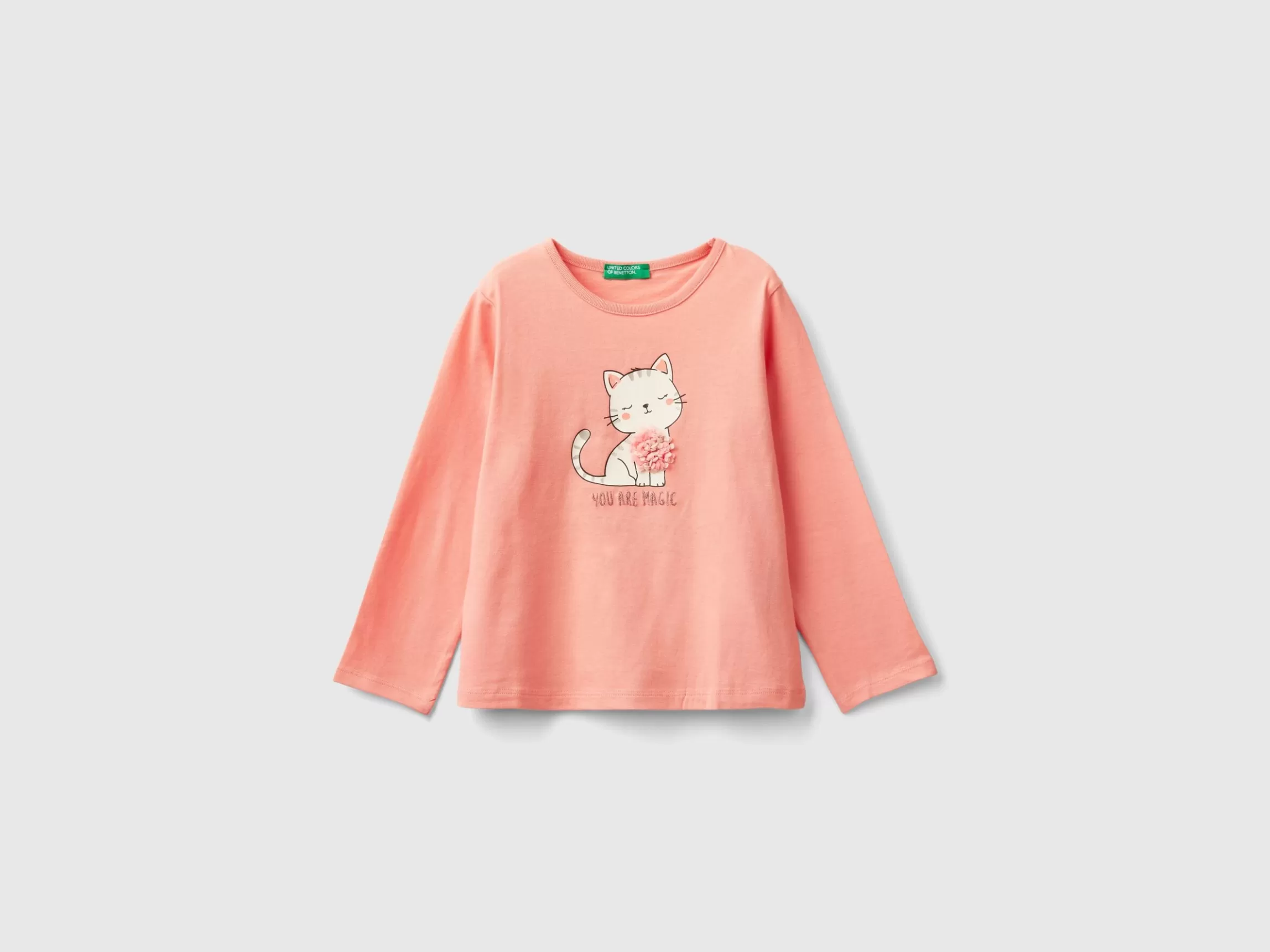 United Colors of Benetton T-shirt with petal effect applique
