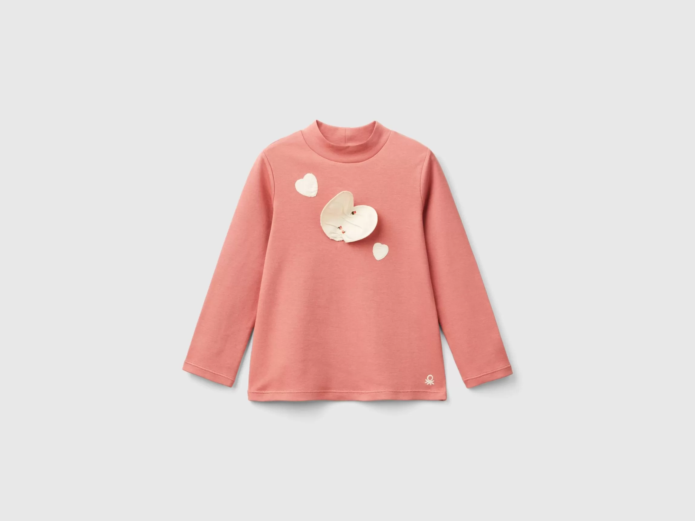United Colors of Benetton Turtle neck t-shirt with heart patch