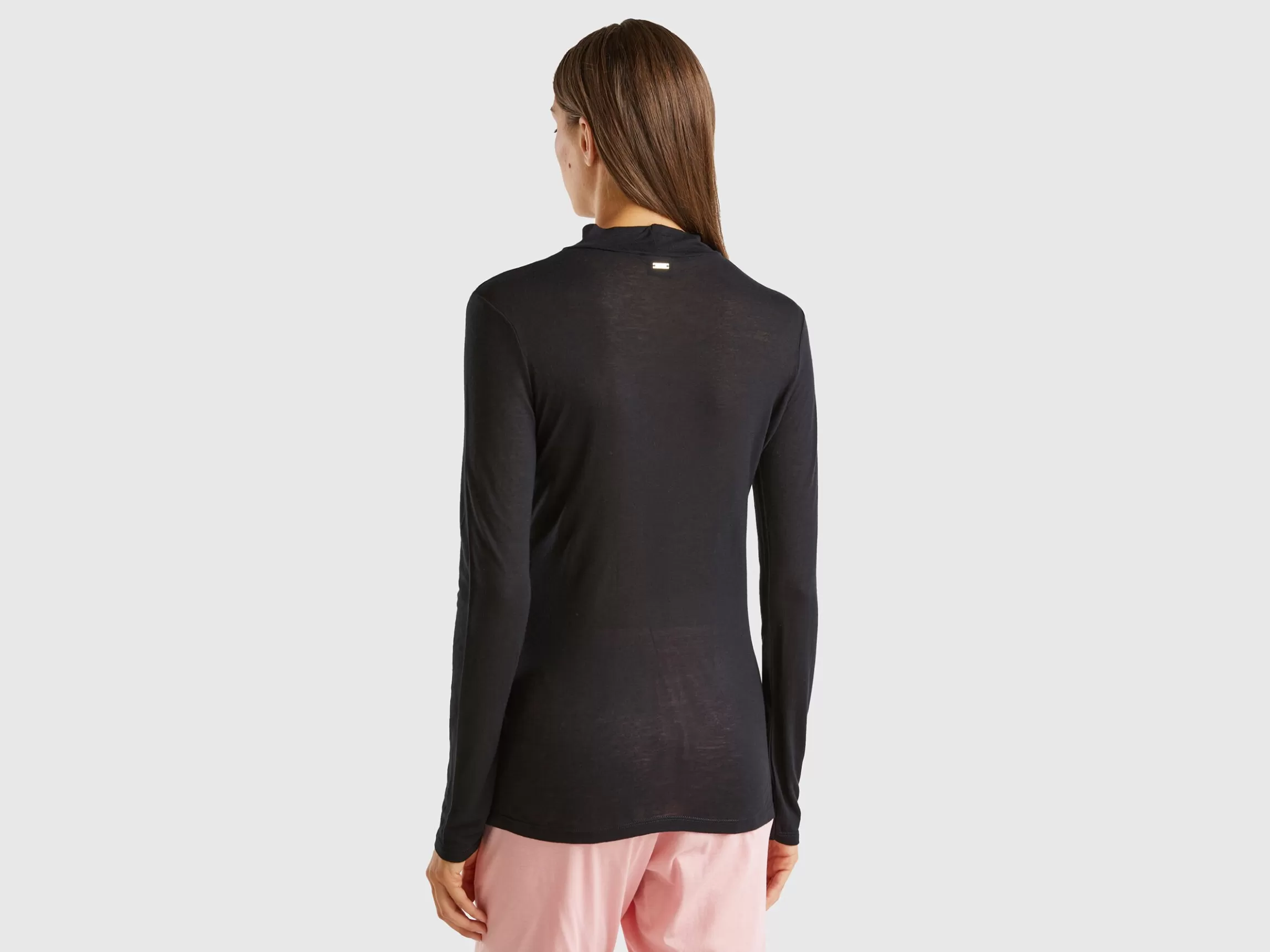 United Colors of Benetton Turtleneck t-shirt in viscose and wool blend