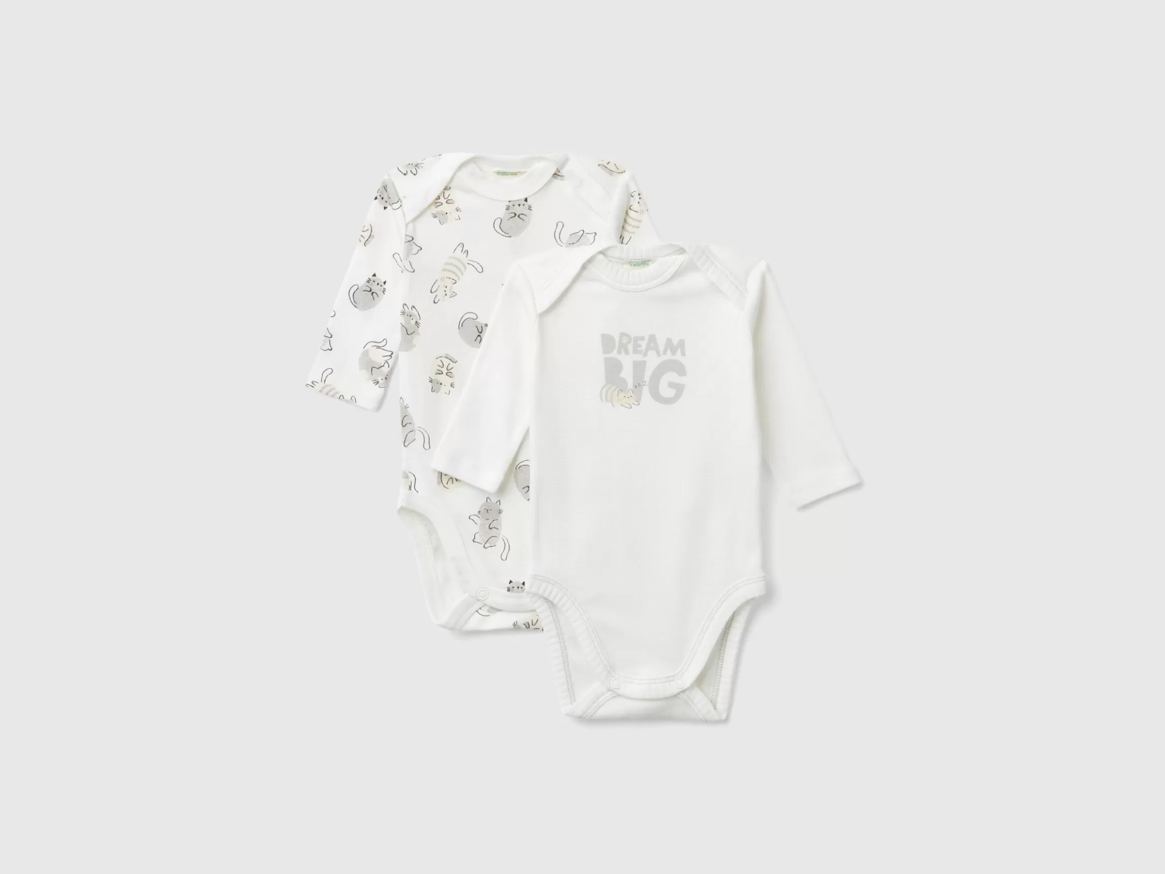 United Colors of Benetton Two long sleeve bodysuits in organic cotton