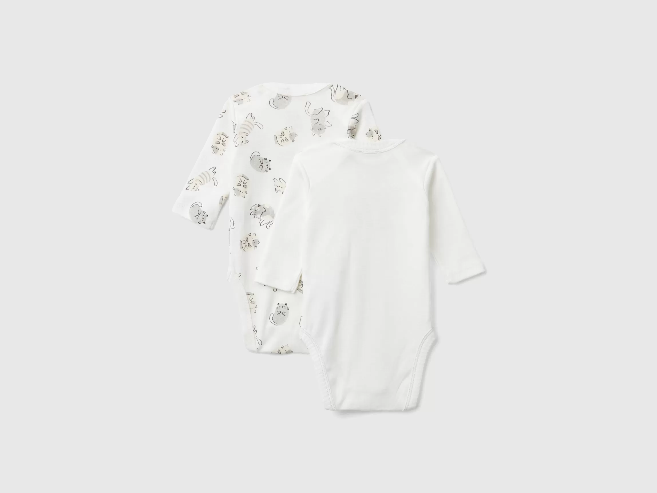 United Colors of Benetton Two long sleeve bodysuits in organic cotton