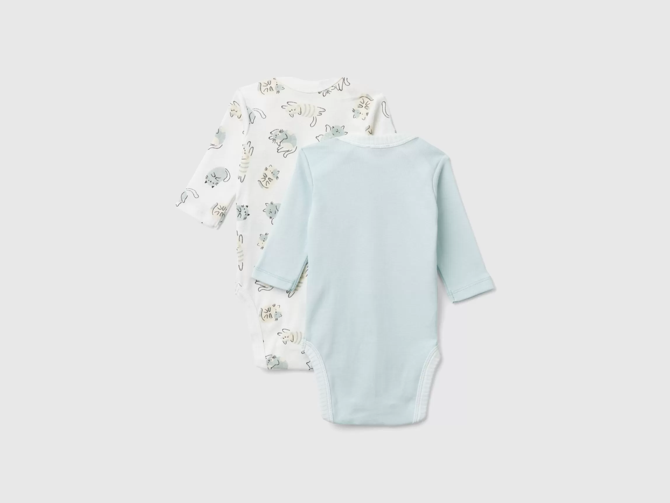 United Colors of Benetton Two long sleeve bodysuits in organic cotton