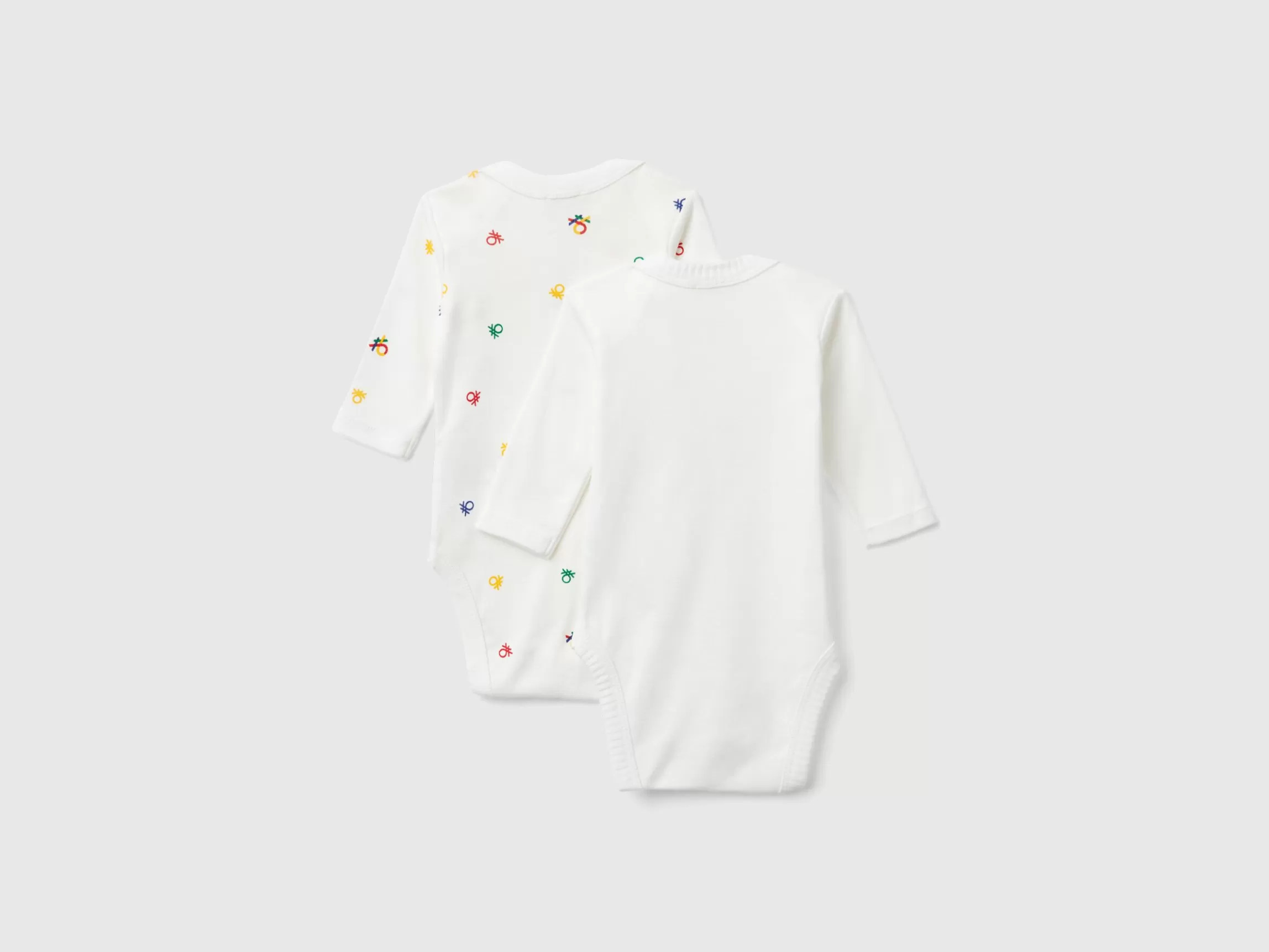 United Colors of Benetton Two long sleeve bodysuits in organic cotton