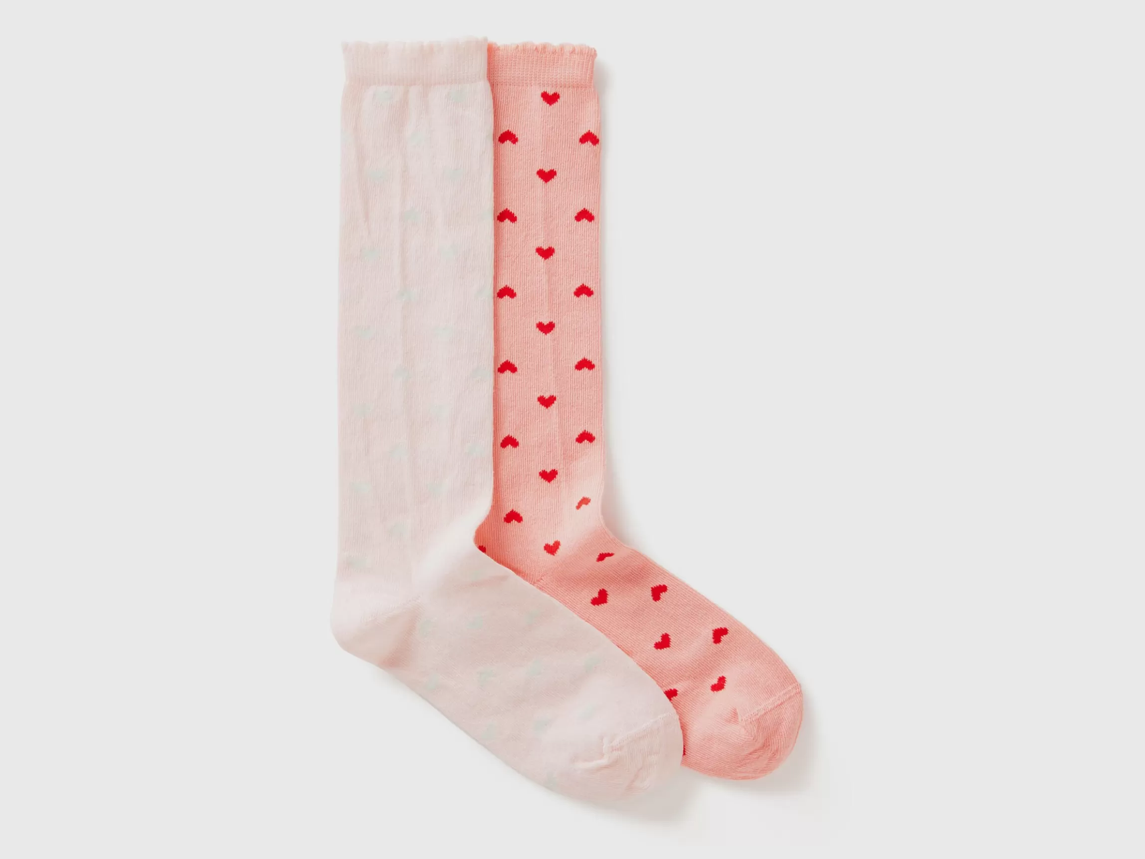 United Colors of Benetton Two pairs of pink heart socks