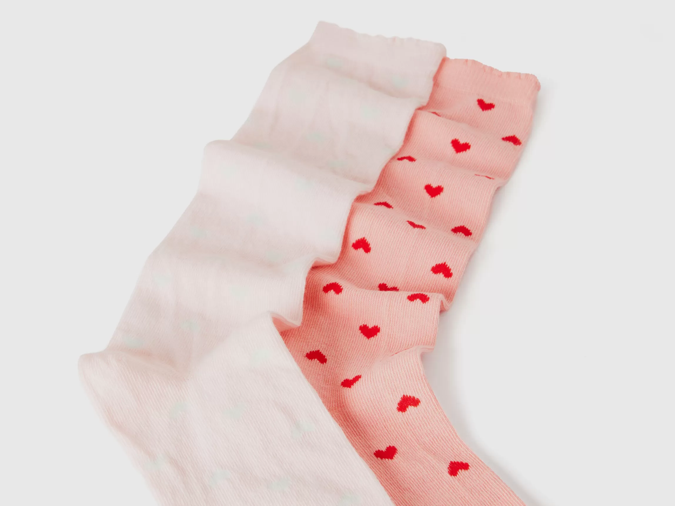 United Colors of Benetton Two pairs of pink heart socks