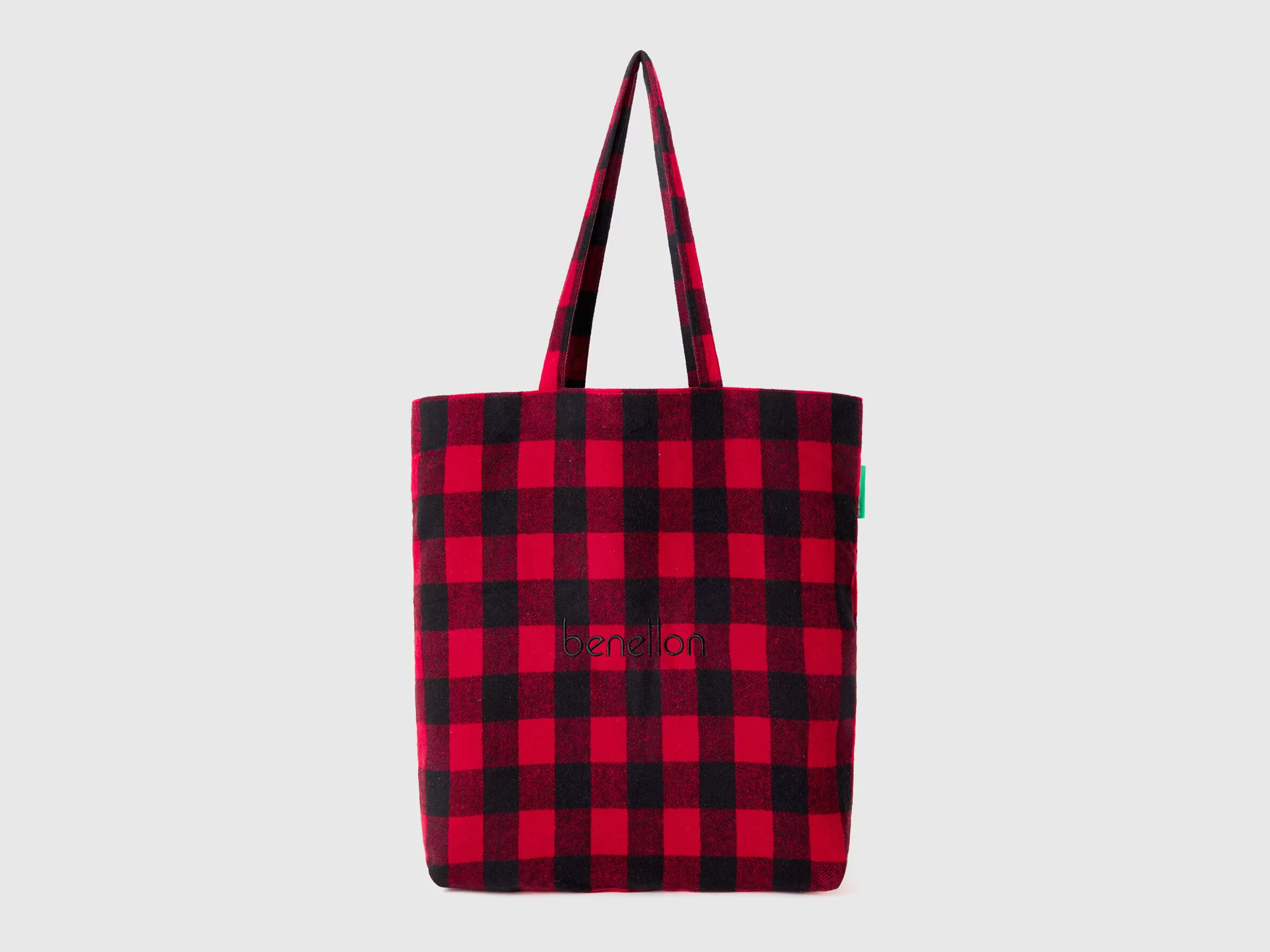 United Colors of Benetton Two-tone check tote bag