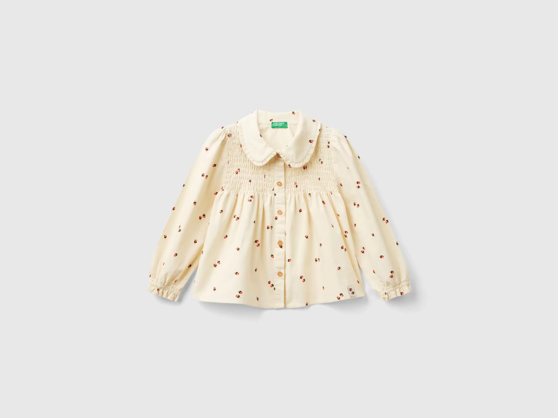 United Colors of Benetton Velvet shirt with rose print