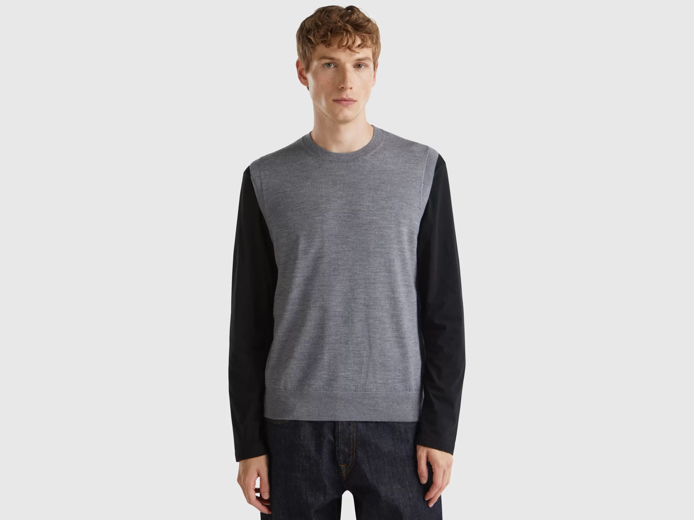 United Colors of Benetton Vest in pure Merino wool