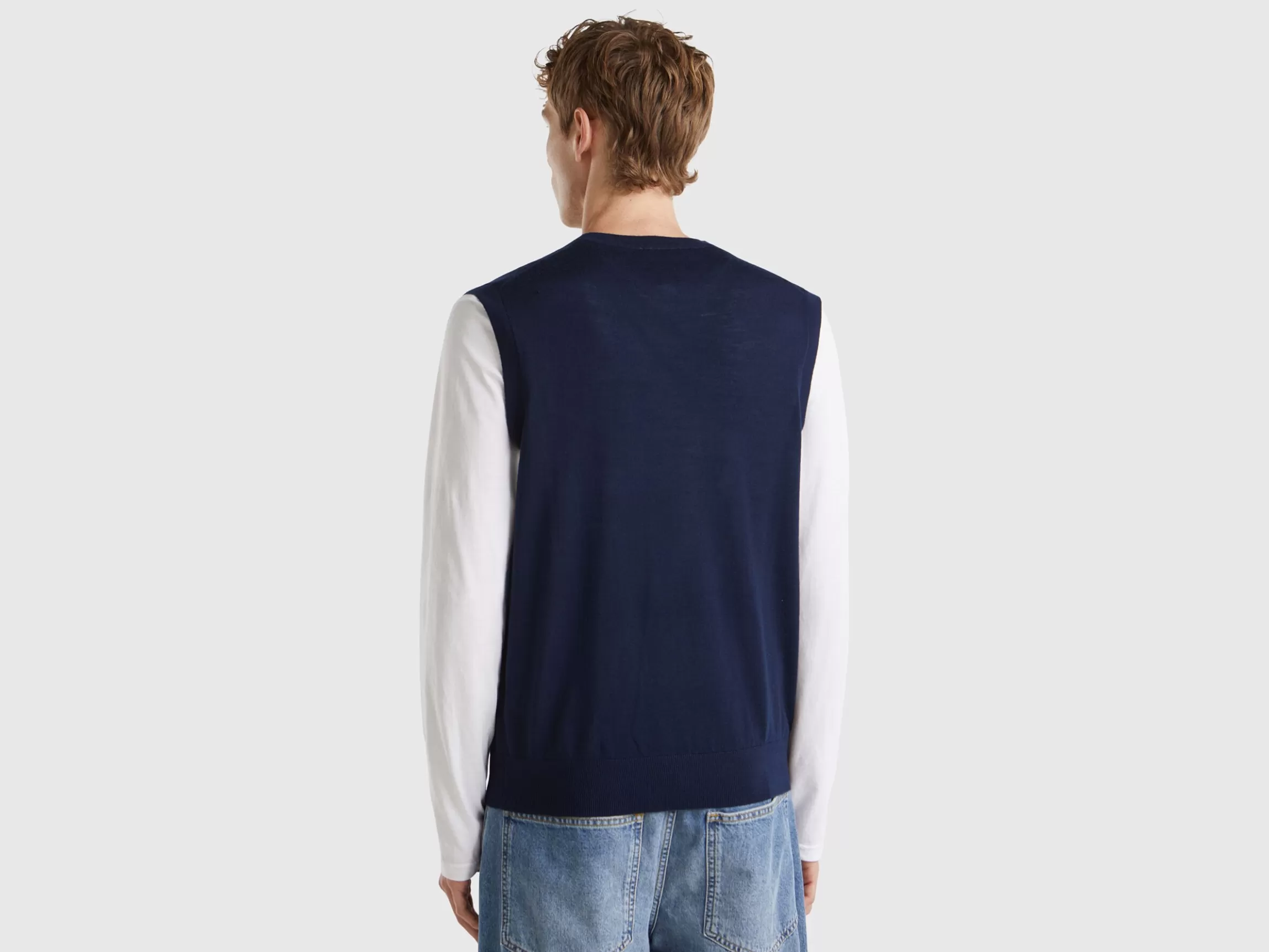 United Colors of Benetton Vest in pure Merino wool
