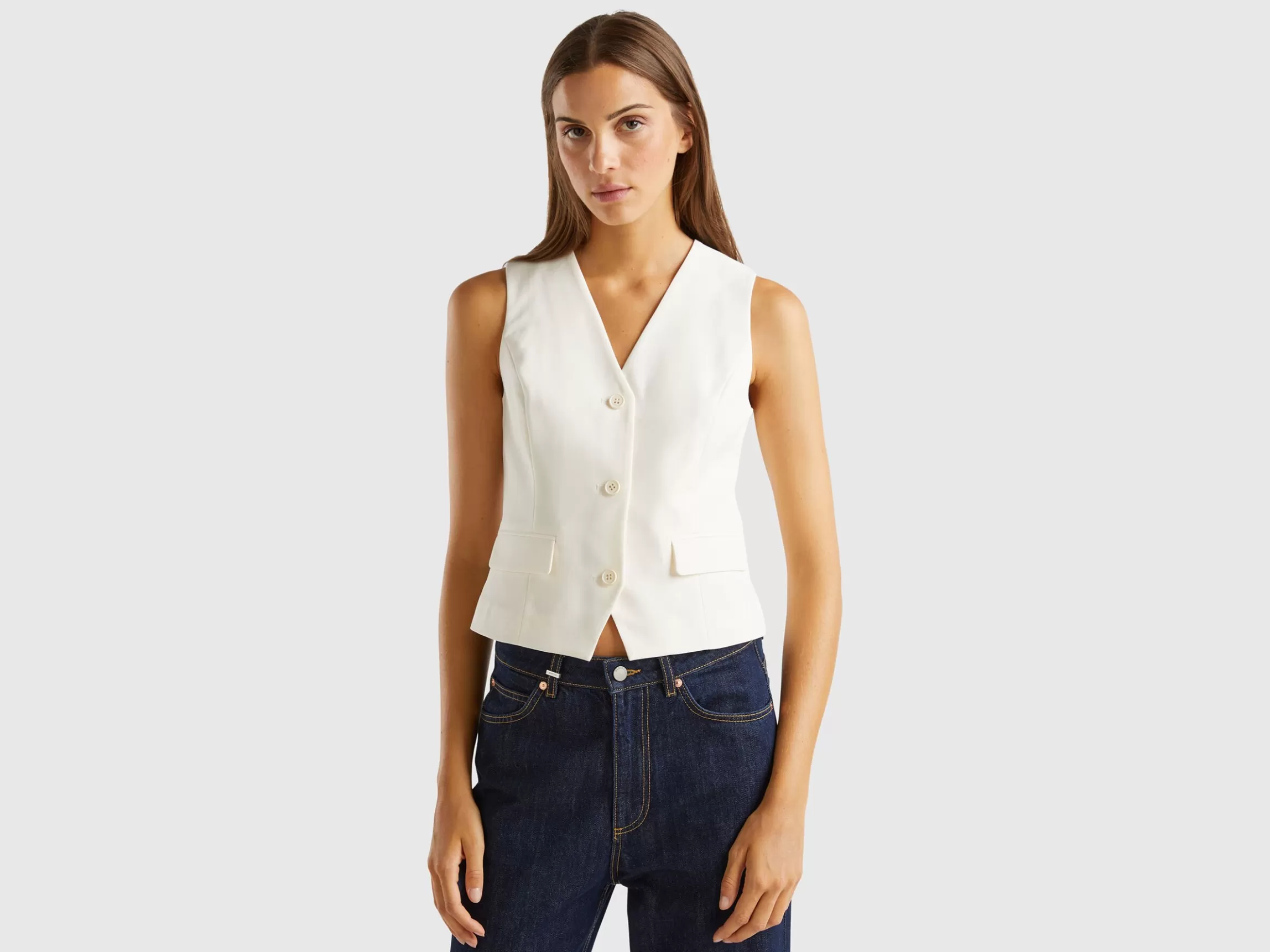 United Colors of Benetton Vest in stretch viscose blend