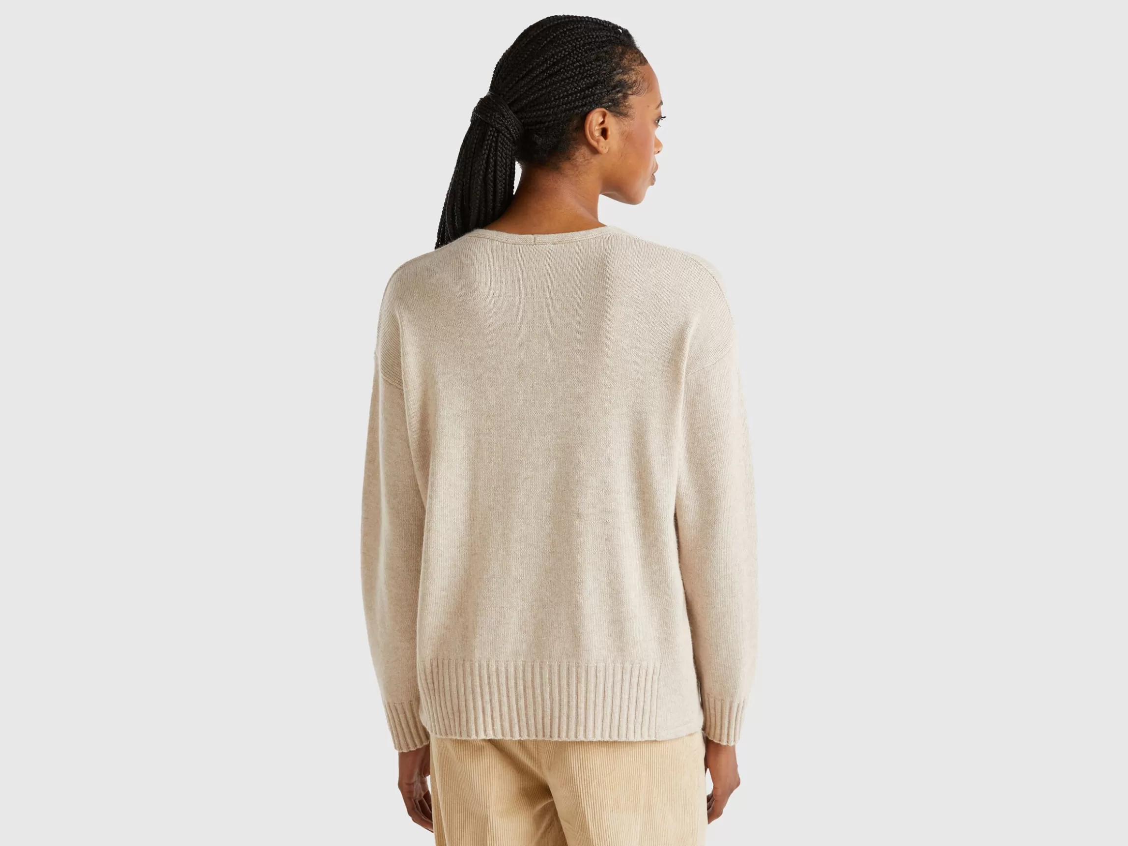 United Colors of Benetton V-neck sweater in wool blend