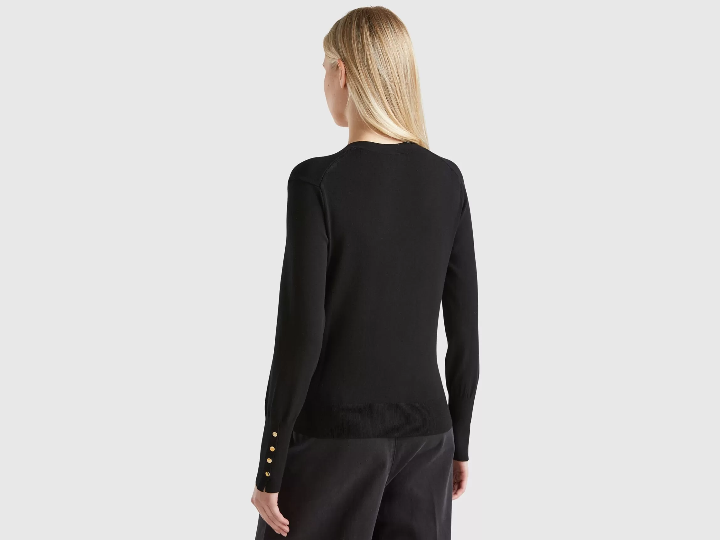 United Colors of Benetton V-neck viscose blend sweater