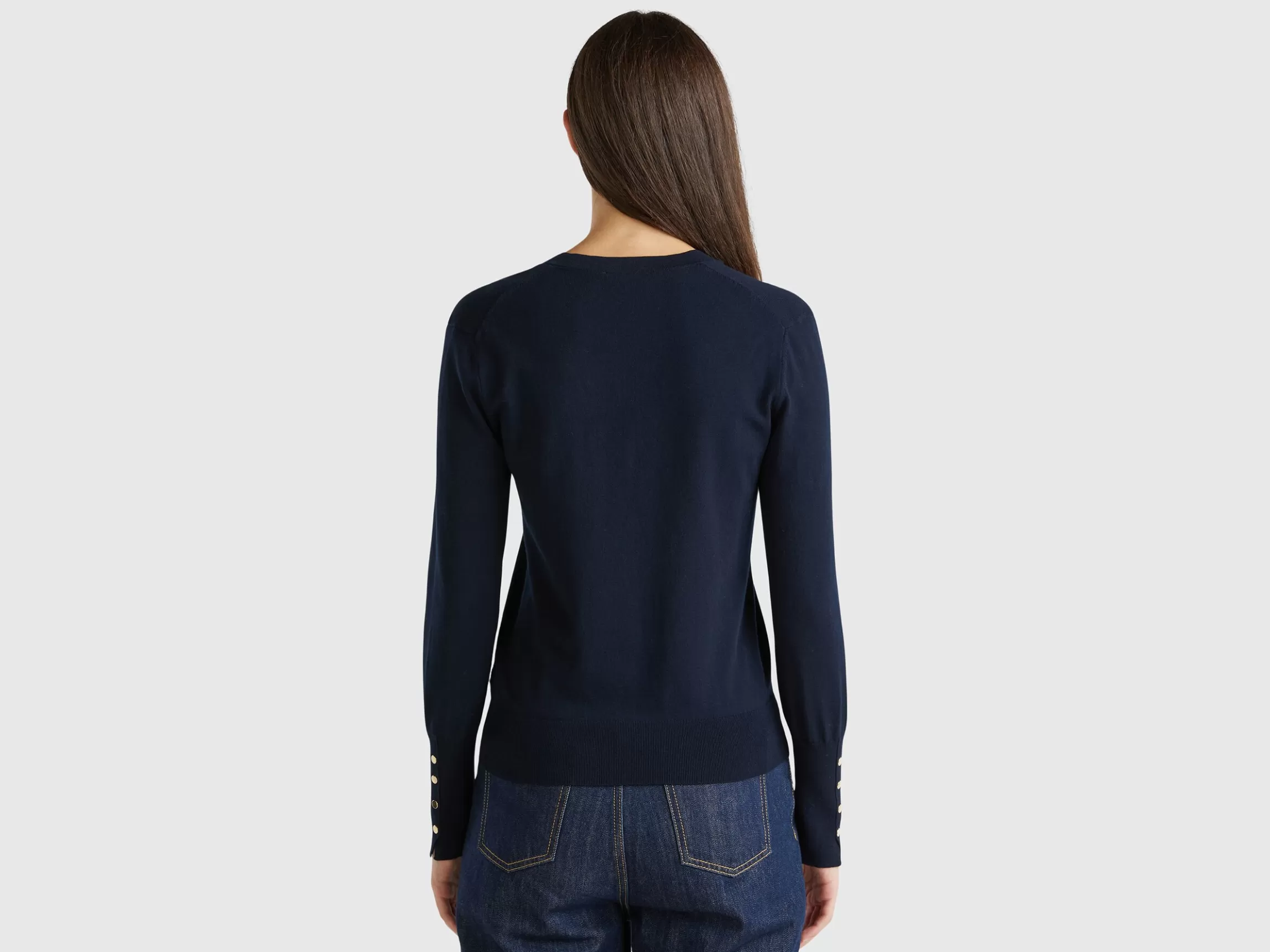 United Colors of Benetton V-neck viscose blend sweater
