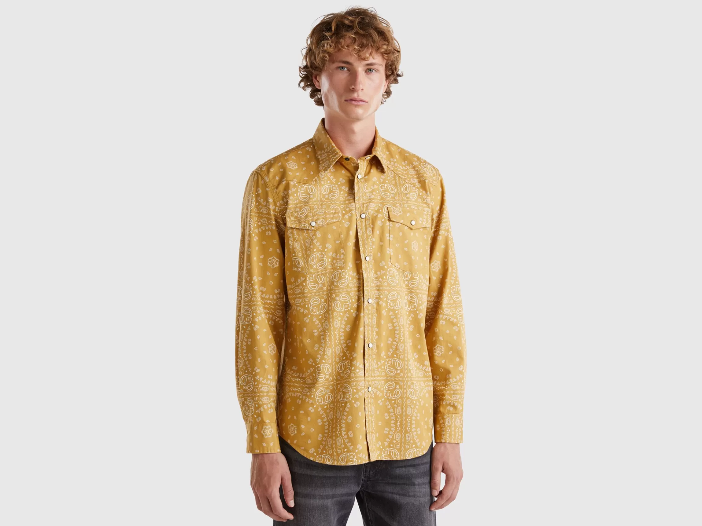 United Colors of Benetton Western style shirt with bandana print