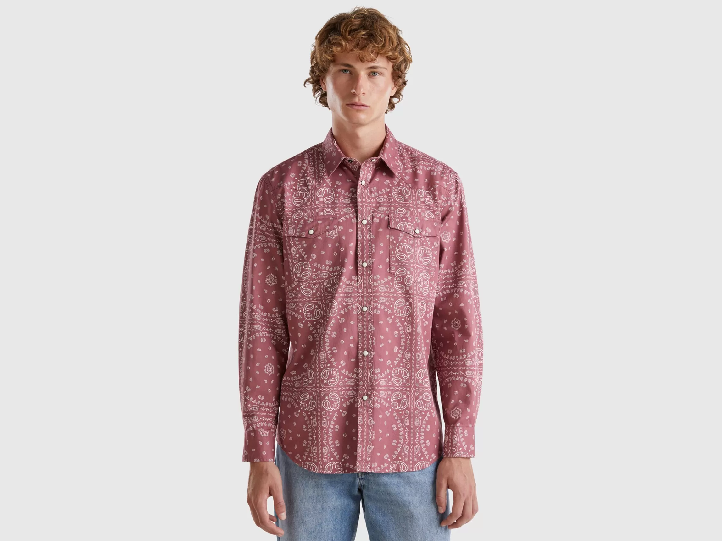 United Colors of Benetton Western style shirt with bandana print