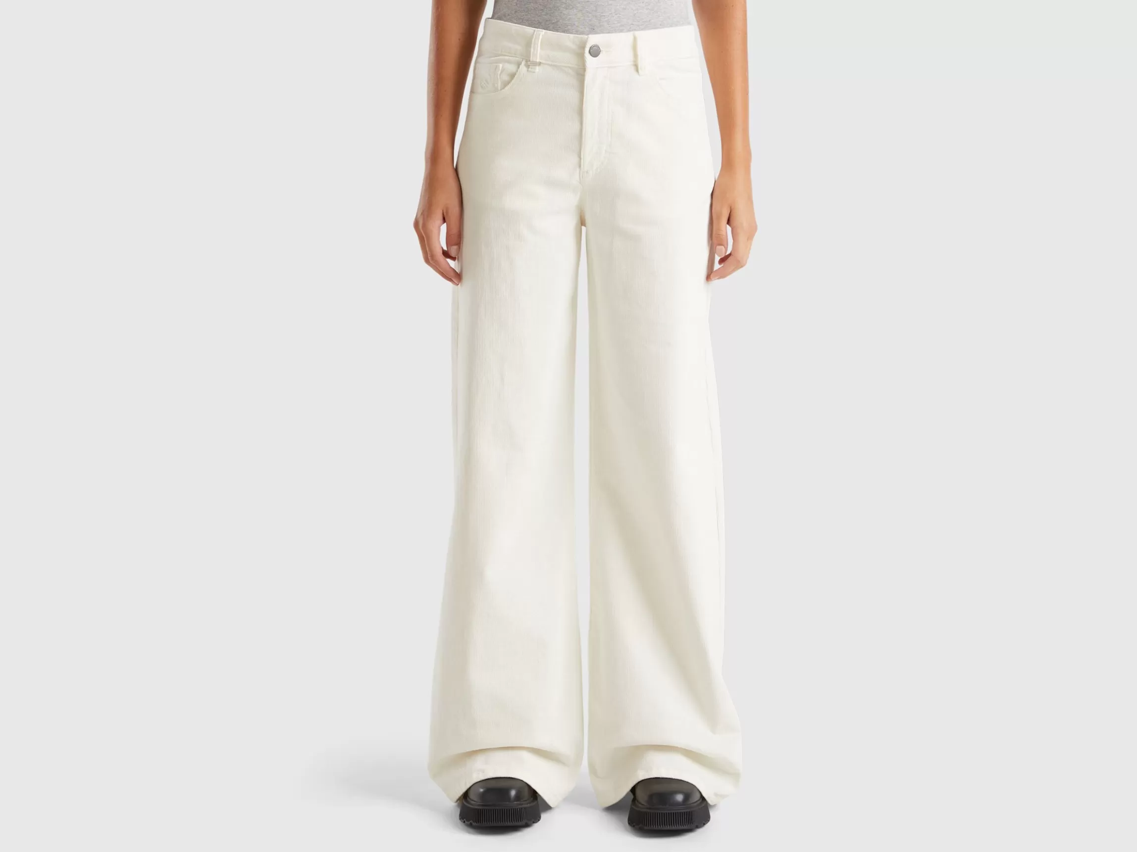 United Colors of Benetton Wide fit velvet trousers