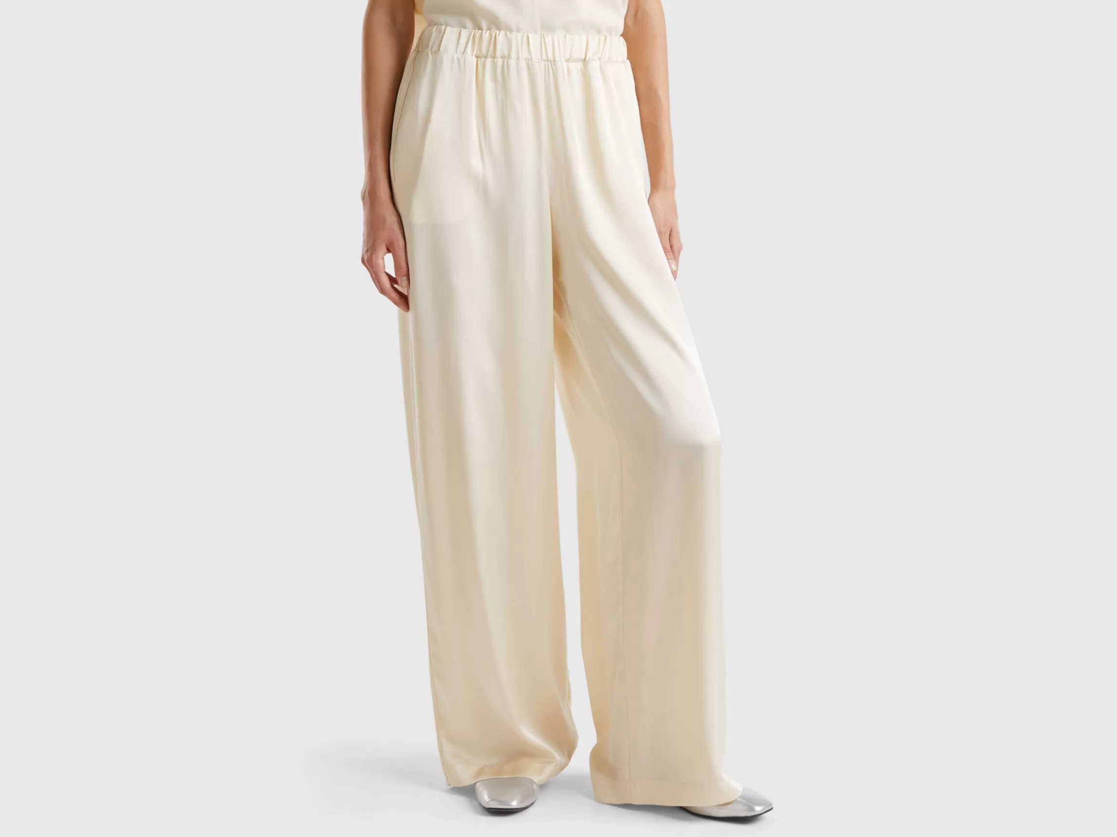 United Colors of Benetton Wide trousers in 100% viscose