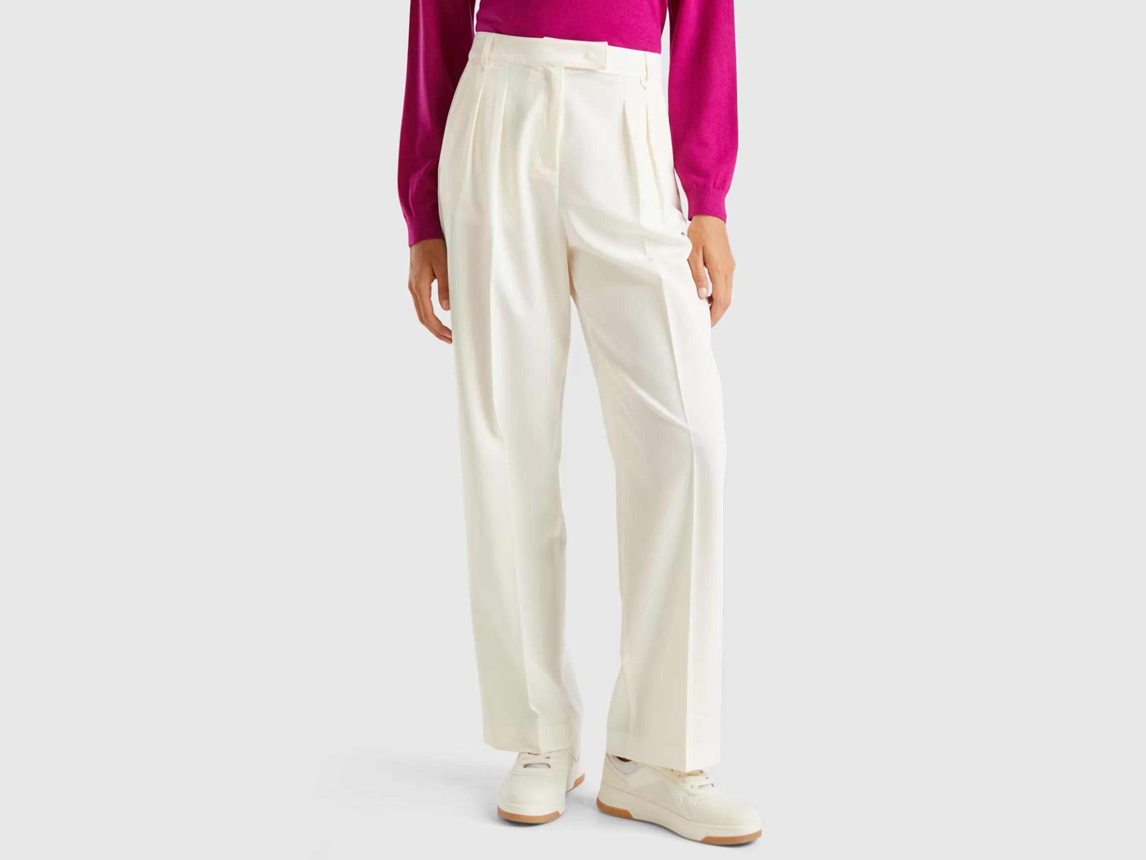United Colors of Benetton Wide trousers in stretch viscose blend