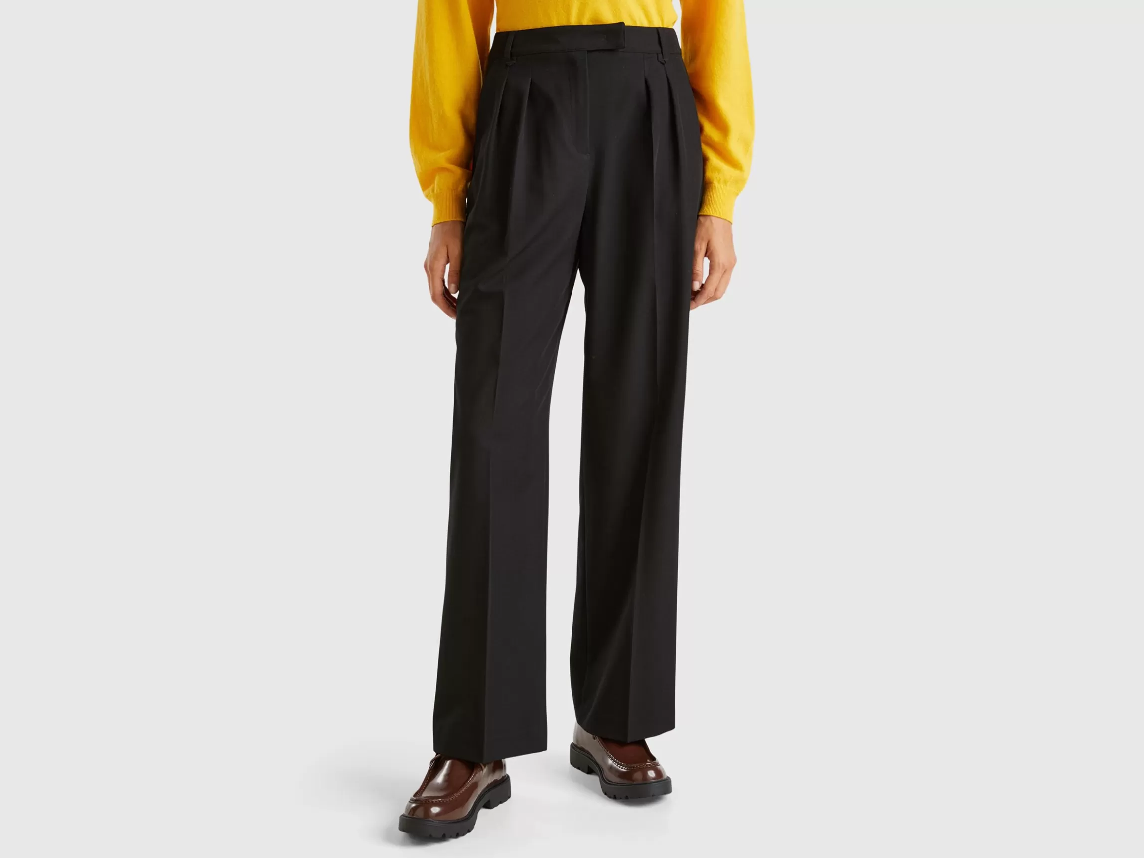United Colors of Benetton Wide trousers in stretch viscose blend