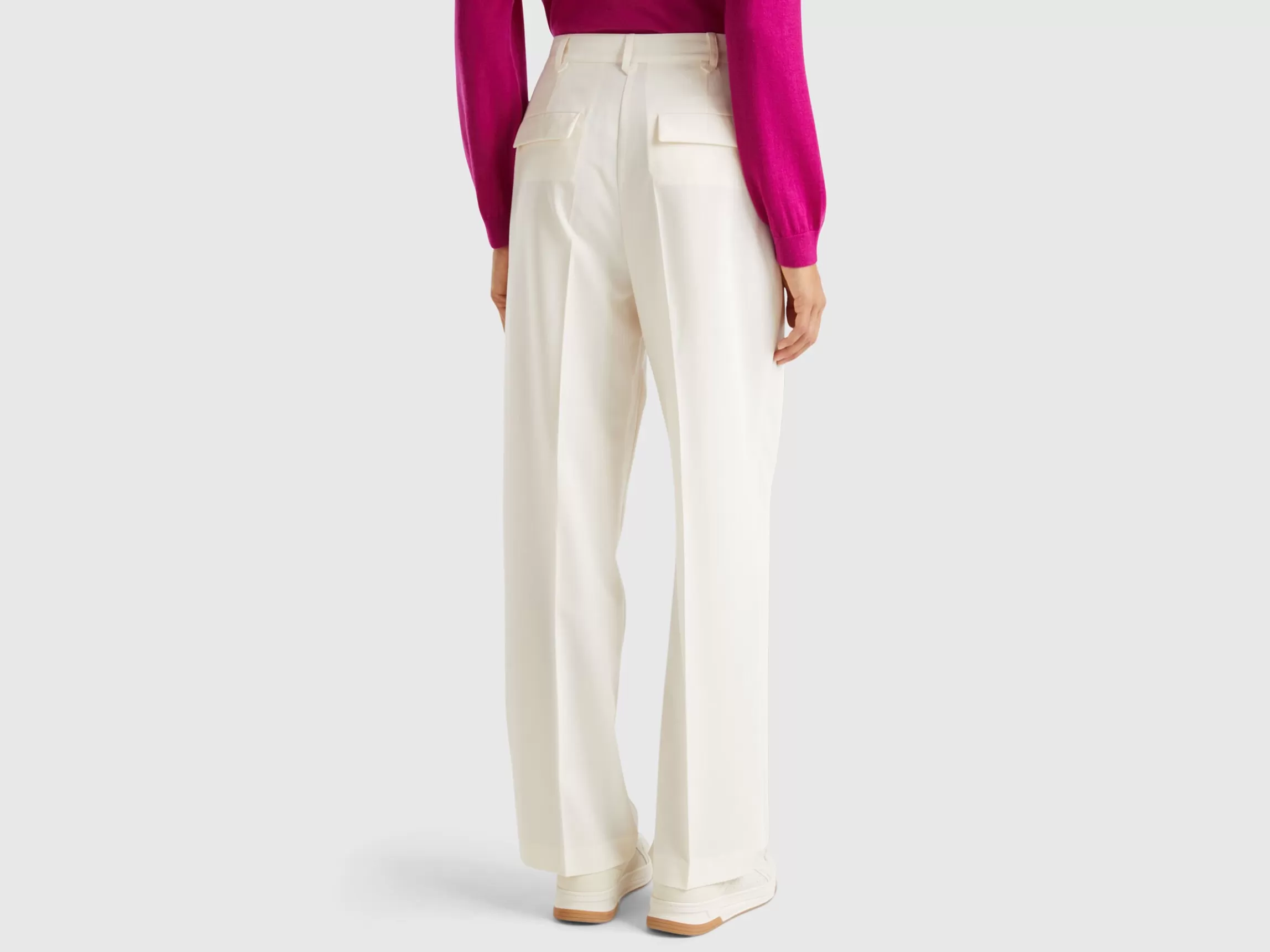 United Colors of Benetton Wide trousers in stretch viscose blend