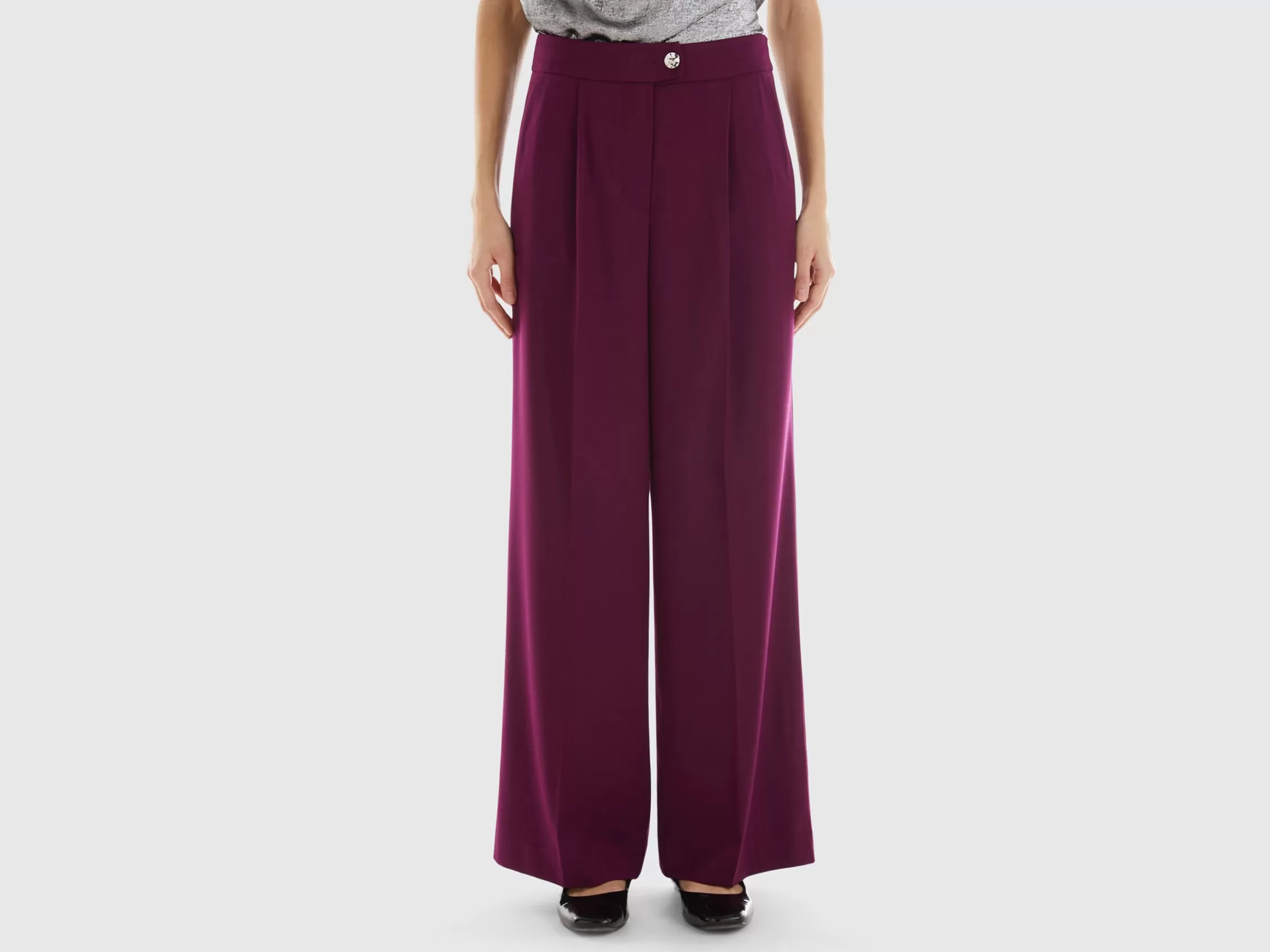 United Colors of Benetton Wide trousers in wool and viscose blend