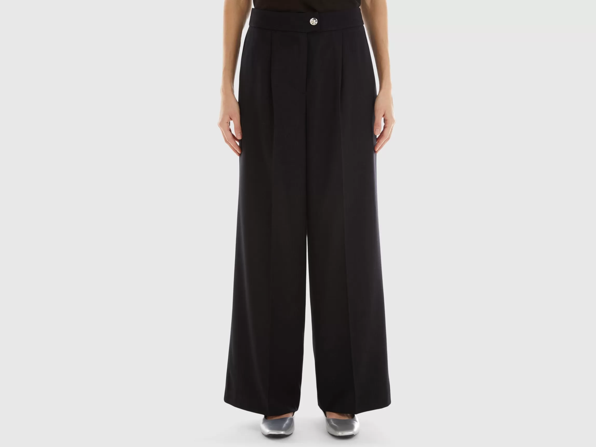 United Colors of Benetton Wide trousers in wool and viscose blend