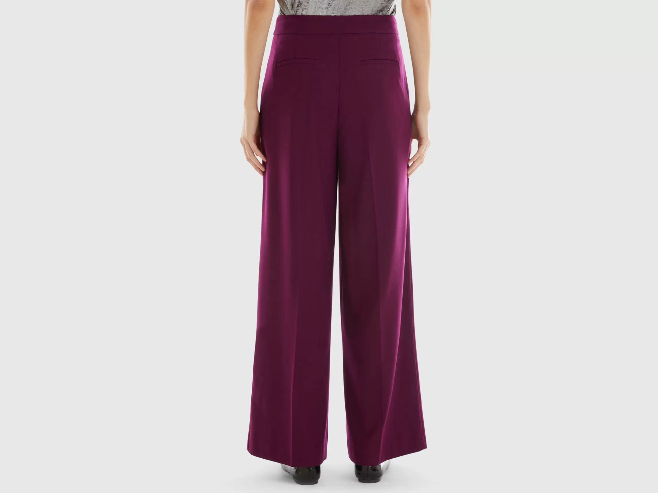 United Colors of Benetton Wide trousers in wool and viscose blend