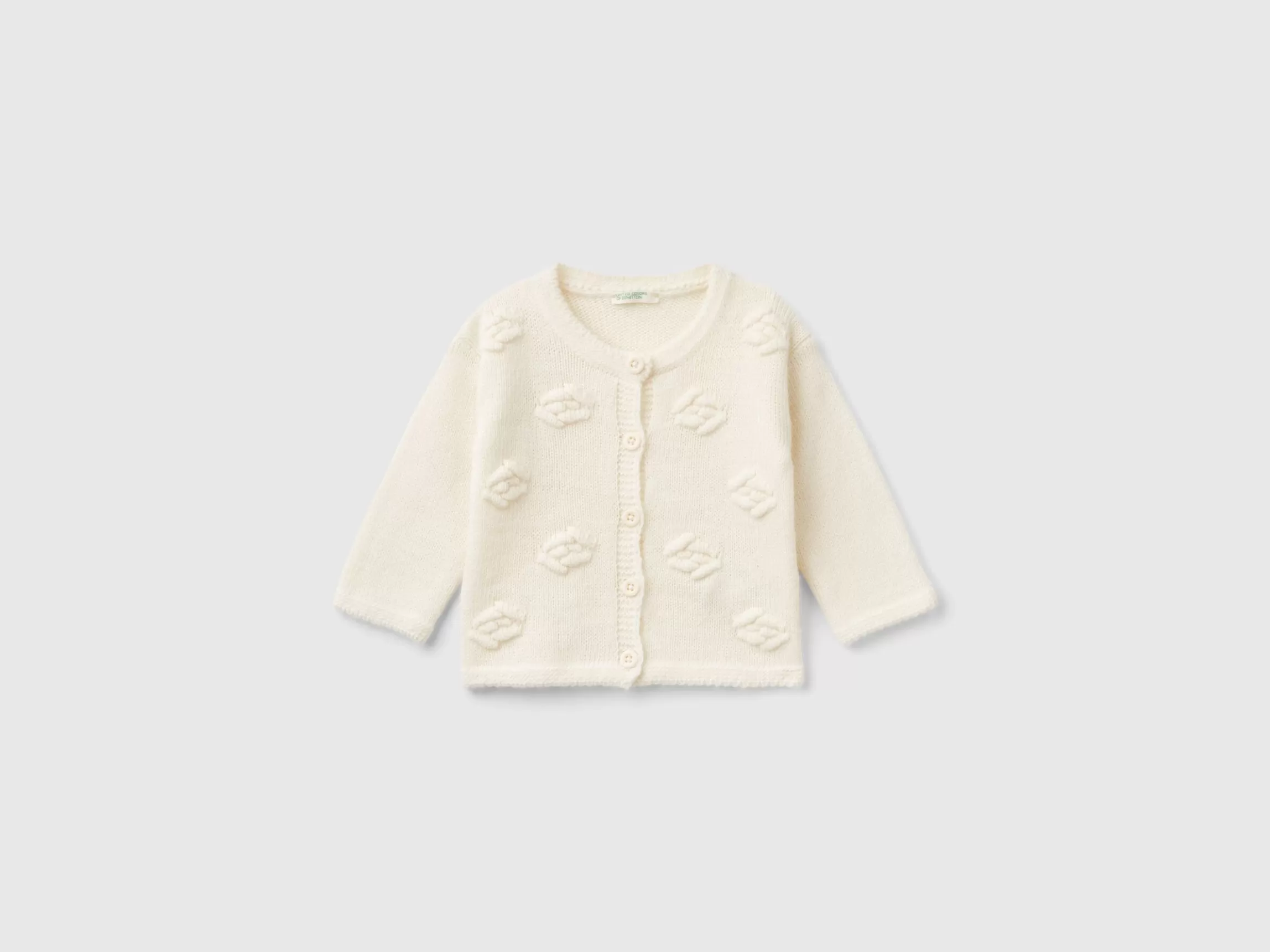 United Colors of Benetton Wool blend cardigan with roses