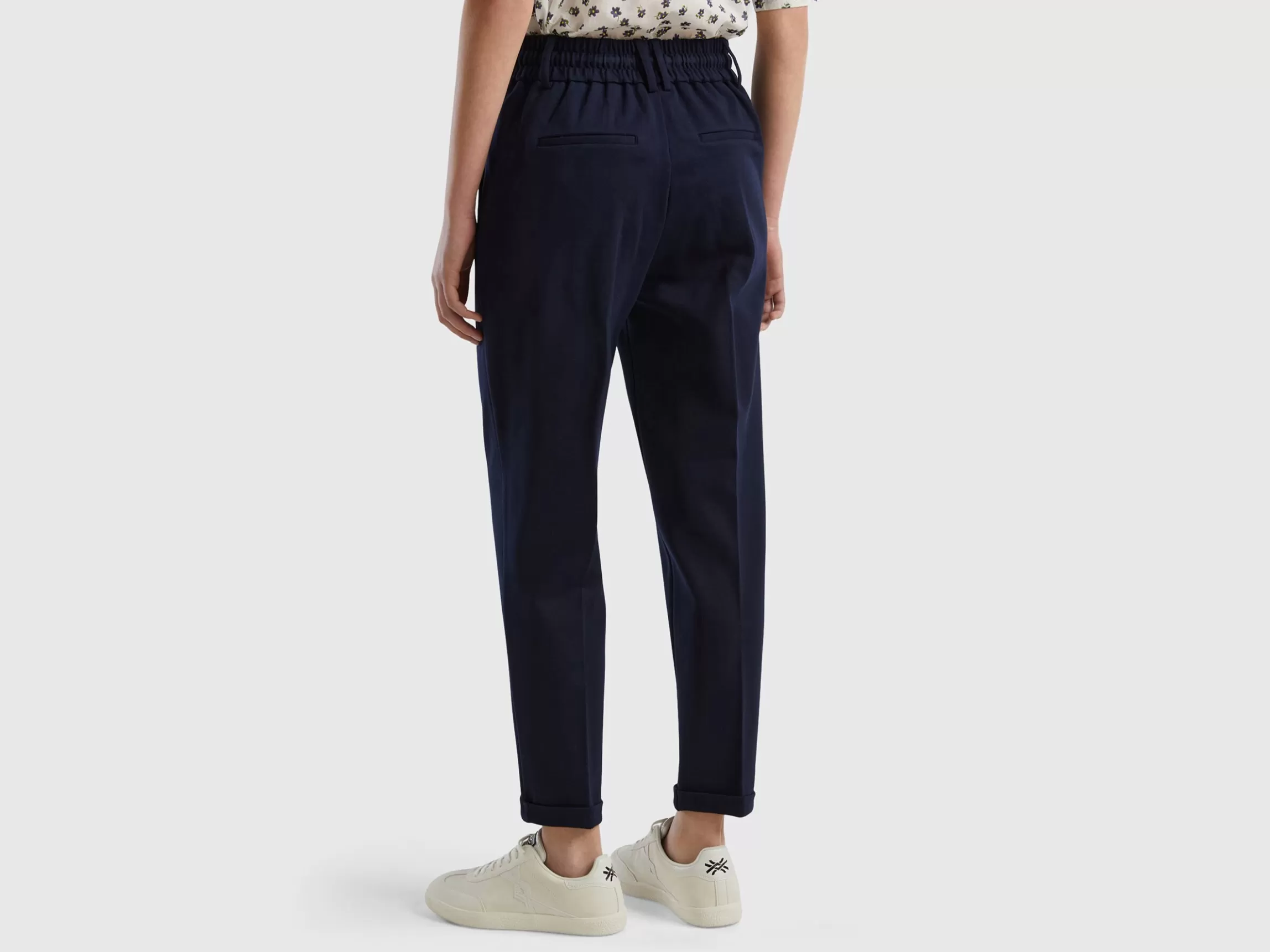 United Colors of Benetton Yarn dyed trousers with drawstring